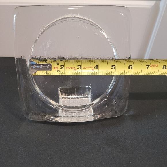 Vintage Wiesenthal Hutte Glass Photo Frame Ribbed MCM Square Weighted Rare - Picture 9 of 9